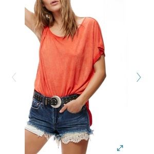 Free People Pluto One-Shoulder Tee, Small